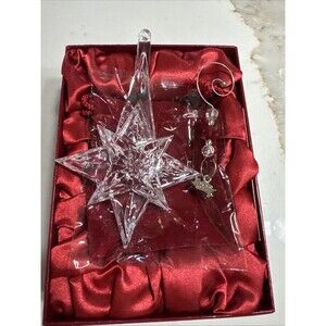 Waterford Crystal 2008 Annual Snowstar Ornament With Enhancer